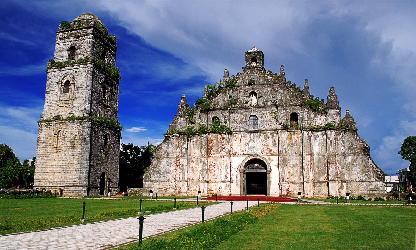 The Delacruz surname: Spanish colonial parish church, Paoay, Philippines