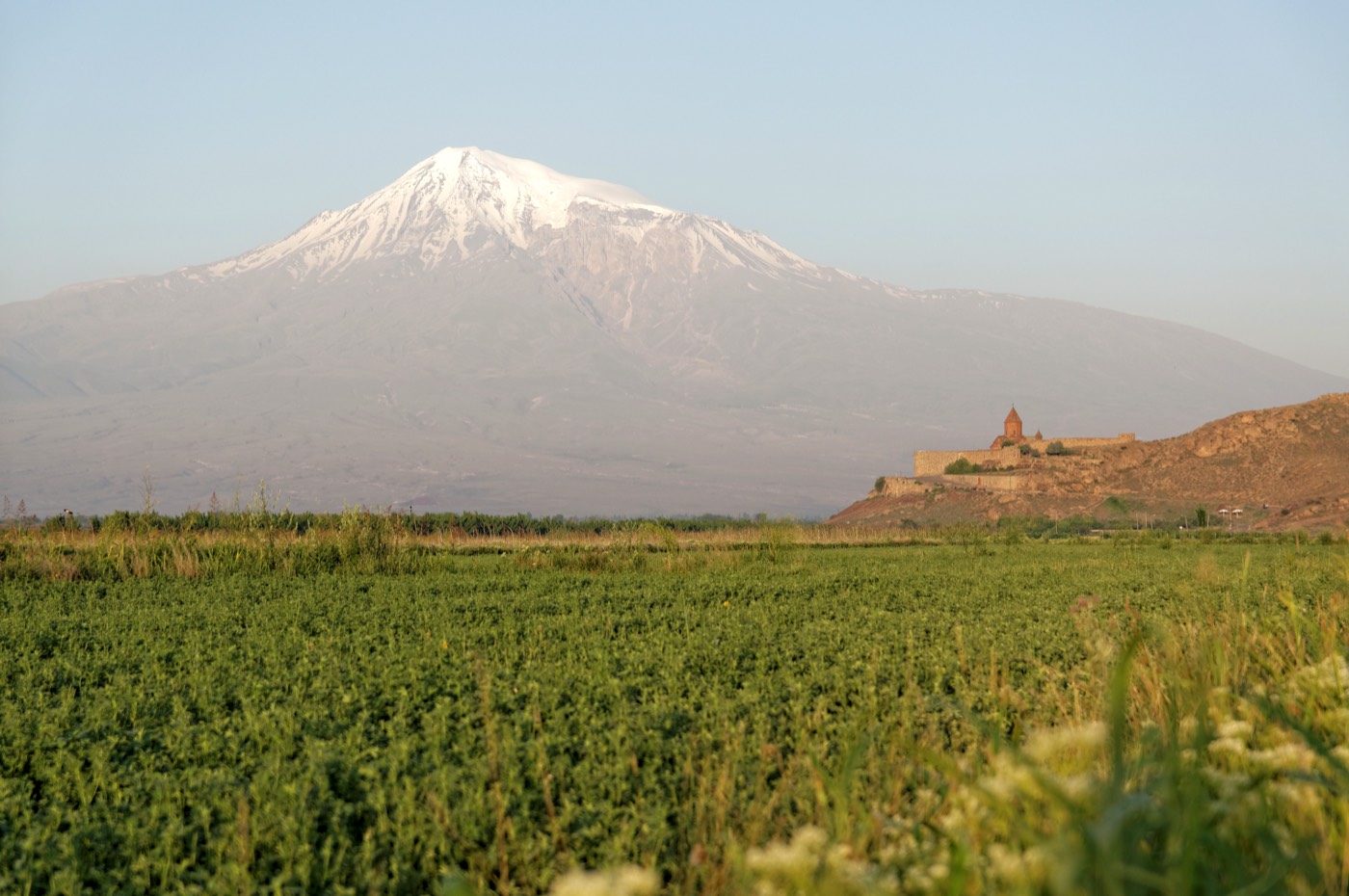 The Grigoryan surname: Mount Ararat and Khor Virap monastery, Armenia